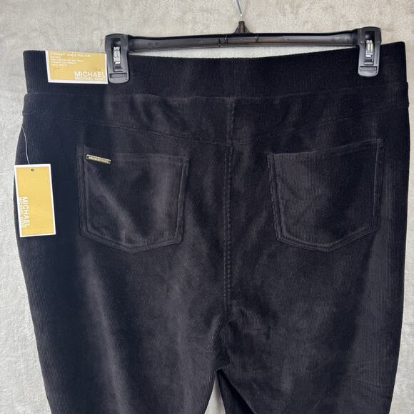 MICHAEL KORS NEW Corduroy Pull On Pants Women 2X Black High Rise Straight Ankle - Picture 4 of 13